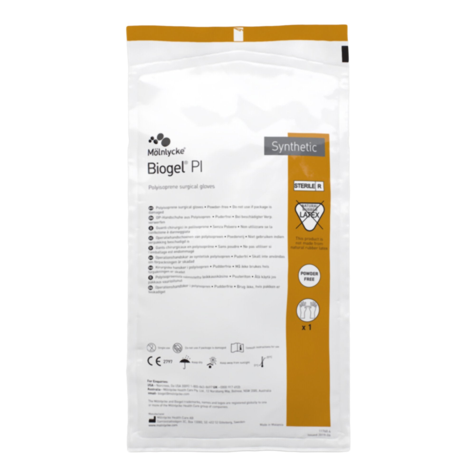 Biogel PI Surgical Glove Size 6.5 Sterile Polyisoprene Standard Cuff Length Micro-Textured Ivory Chemo Tested (1129980_PR) 1/PR