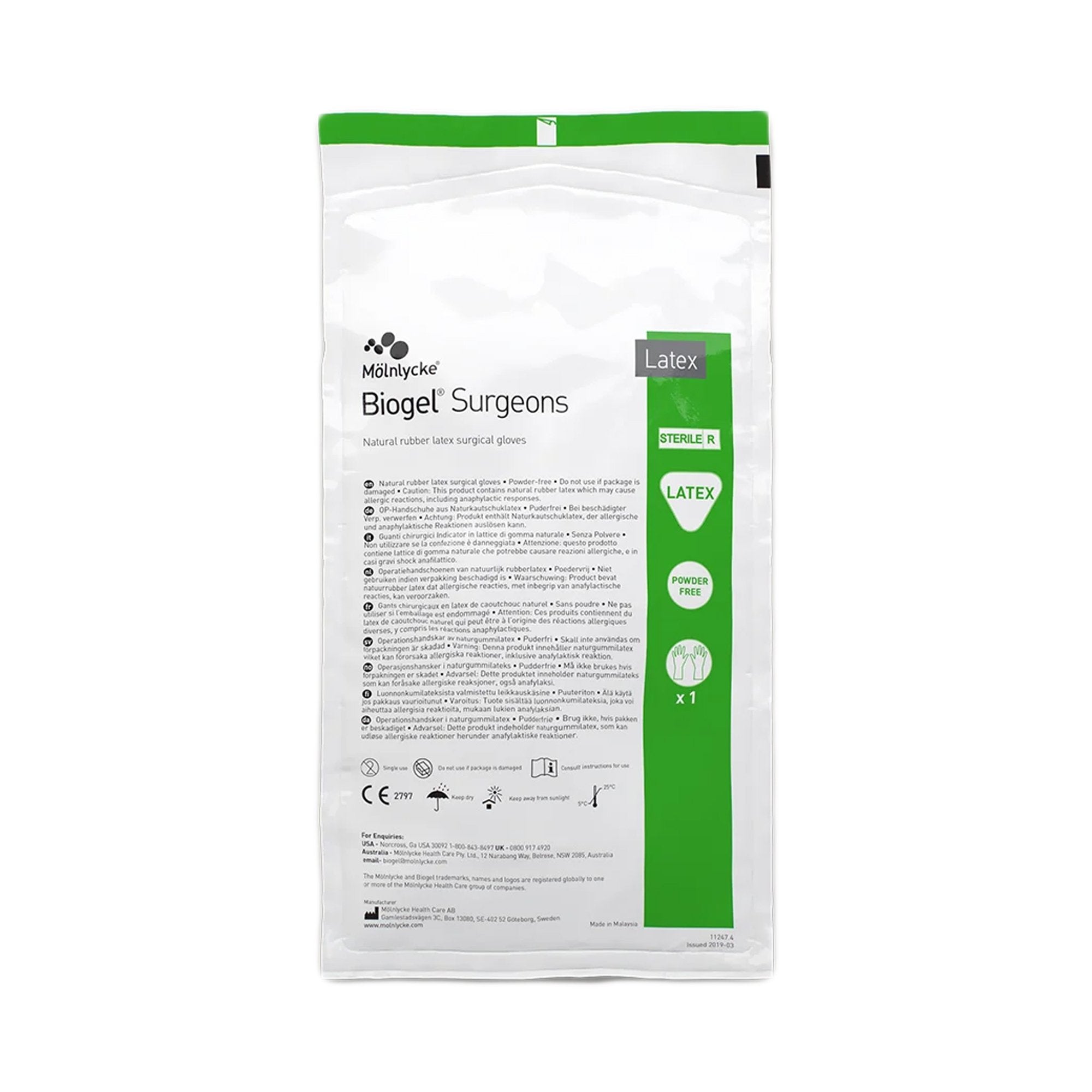 Biogel Surgeons Surgical Glove Size 6 Sterile Latex Standard Cuff Length Micro-Textured Straw Not Chemo Approved (184859_BX) 50/BX