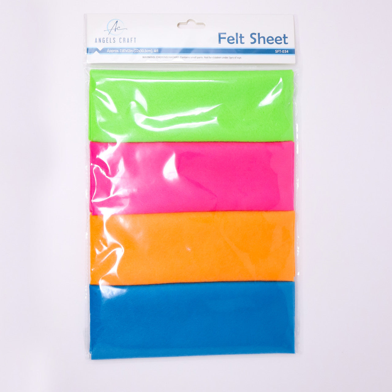 4 pc Felt Sheet Fushia,Royal, Green, Orange