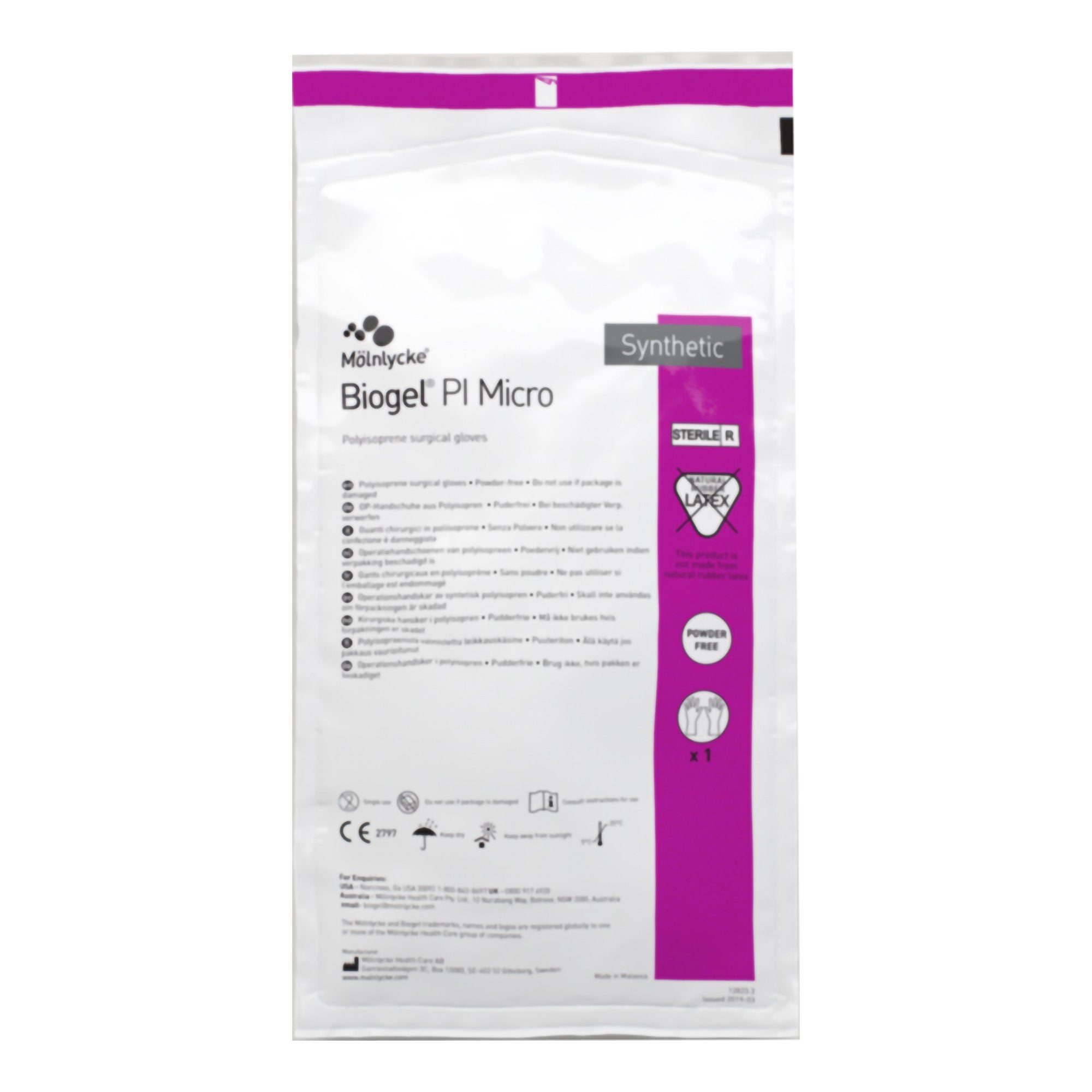 Biogel PI Micro Surgical Glove Size 6.5 Sterile Polyisoprene Standard Cuff Length Micro-Textured Straw Chemo Tested (962927_BX) 50/BX