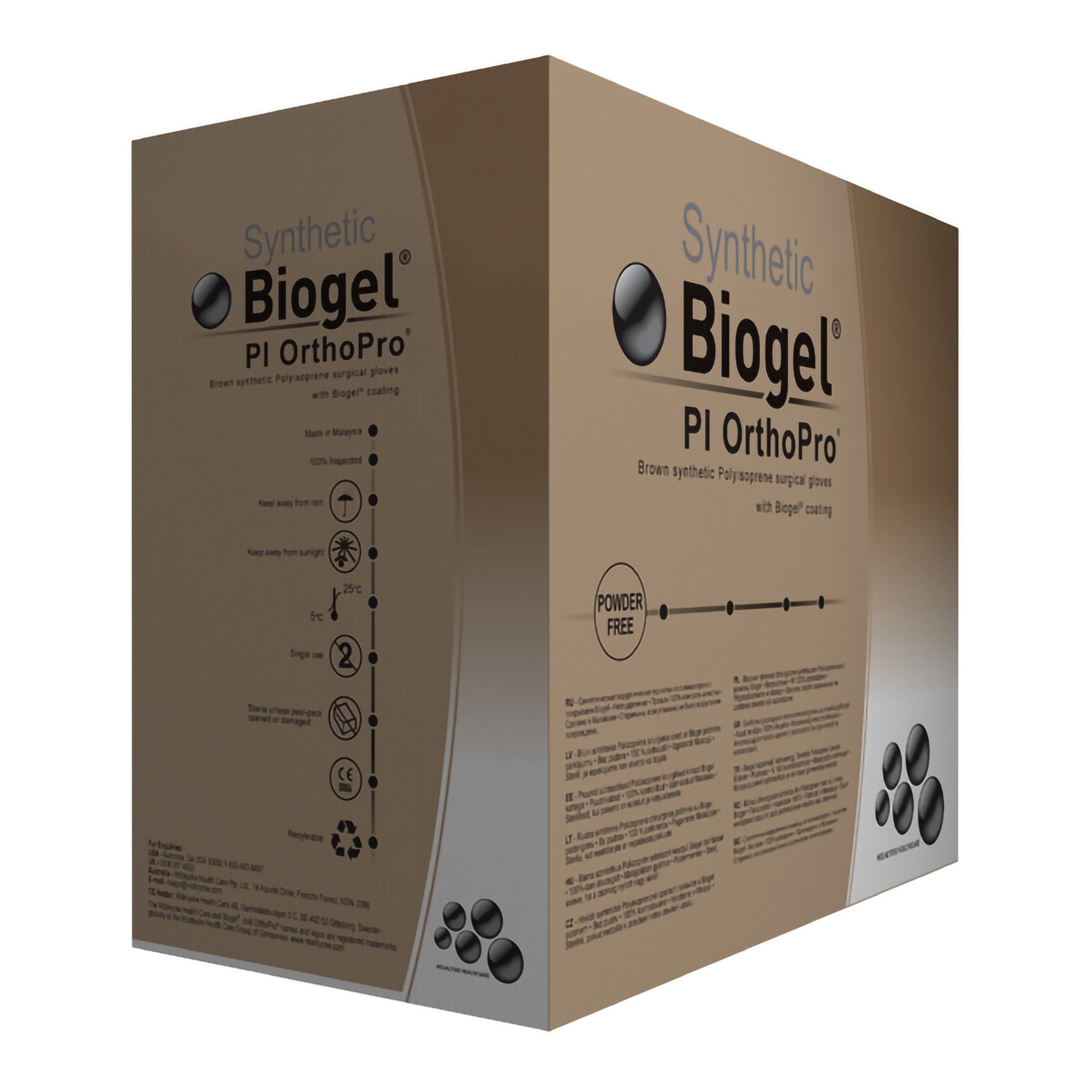 Biogel PI OrthoPro Surgical Glove Size 7.5 Sterile Polyisoprene Standard Cuff Length Micro-Textured Brown Not Chemo Approved (798915_BX) 40/BX
