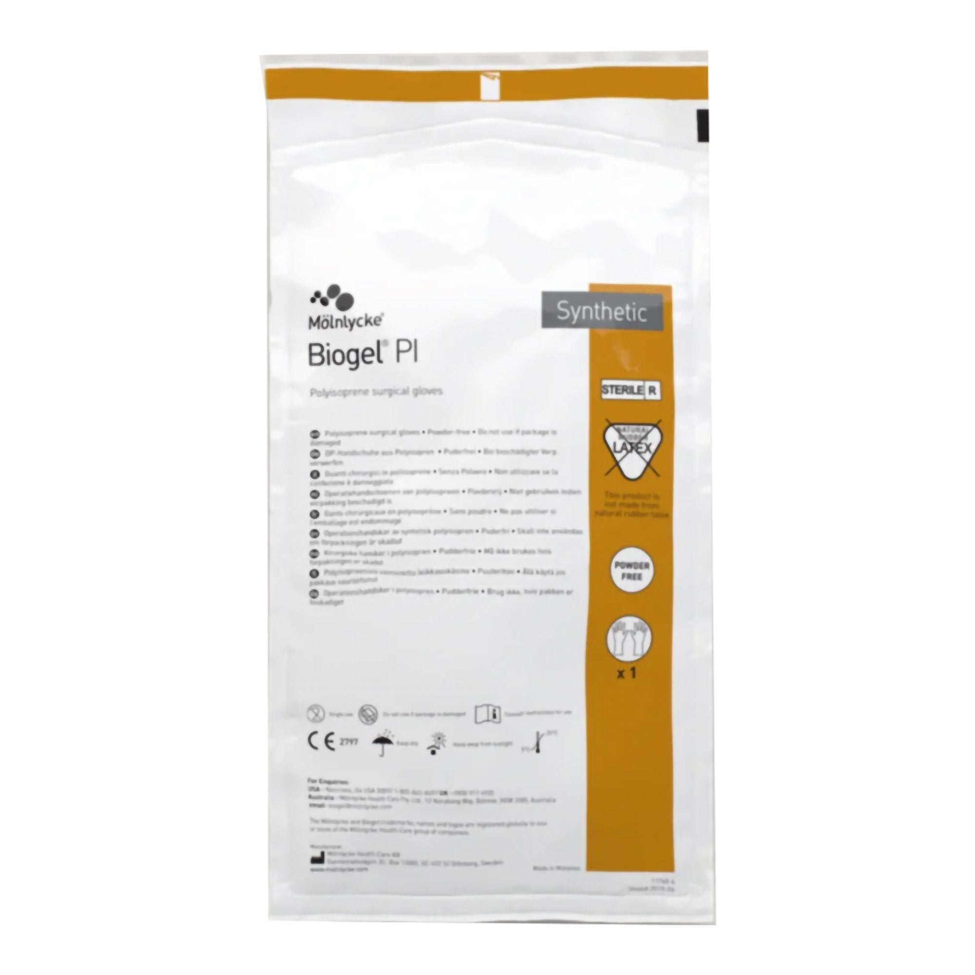 Biogel PI Surgical Glove Size 7.5 Sterile Polyisoprene Standard Cuff Length Micro-Textured Ivory Chemo Tested (1129981_BX) 50/BX