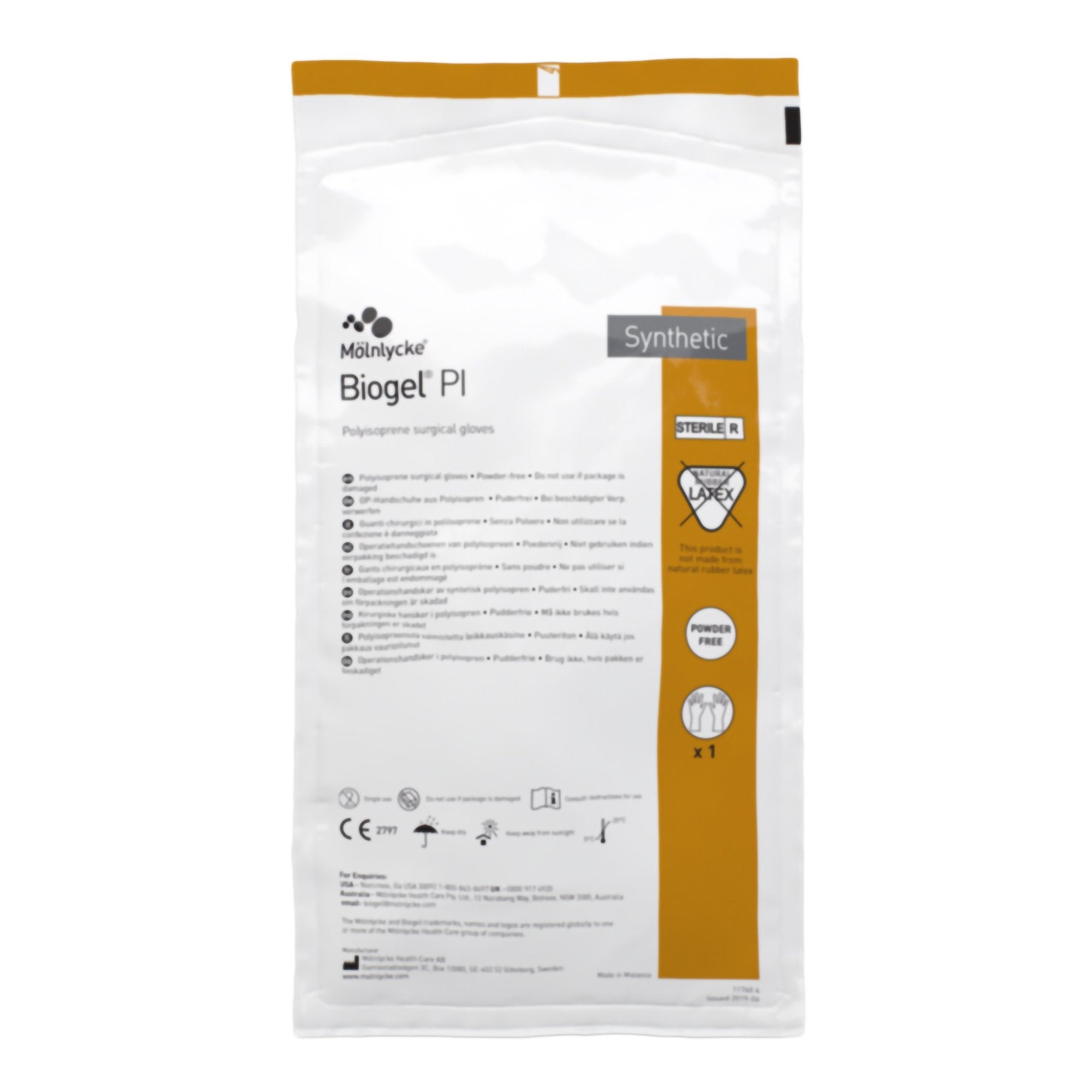 Biogel PI Surgical Glove Size 7 Sterile Polyisoprene Standard Cuff Length Micro-Textured Ivory Chemo Tested (1129976_BX) 50/BX