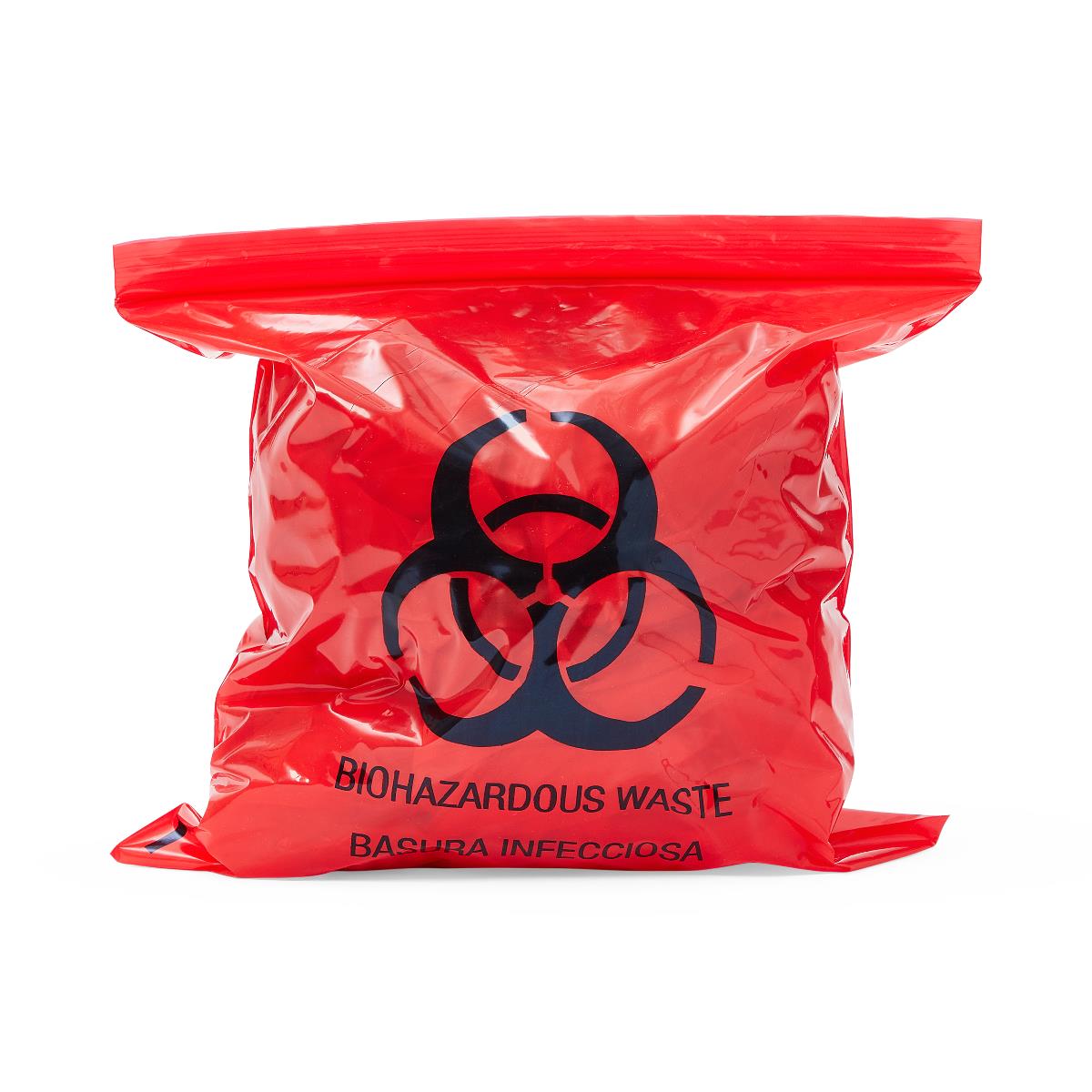 Biohazard Liner, Red, 12 x 12, 2.0 Mil, Flat, 1000/CS (NON151212) Case of 1000