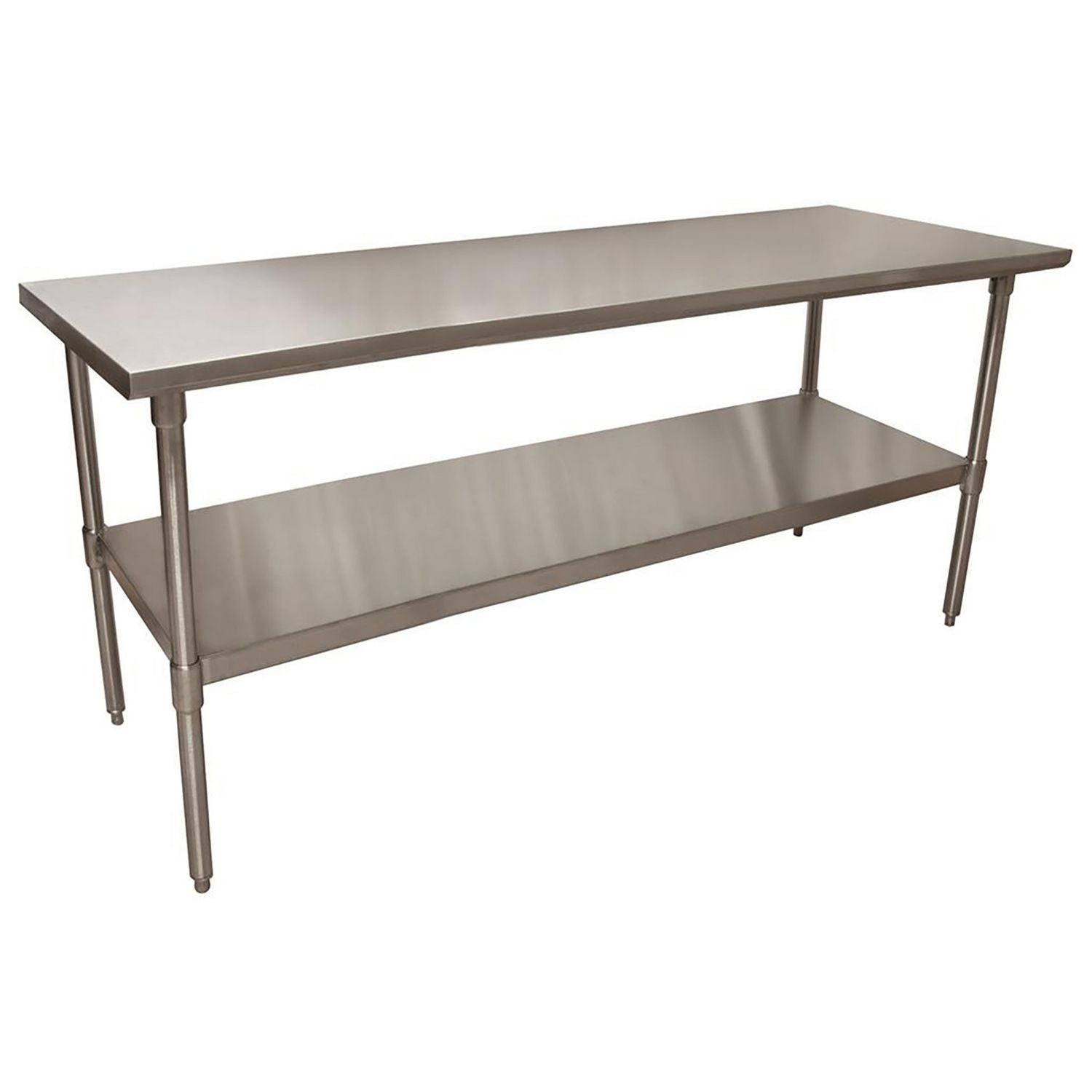 BK Resources Stainless Steel Flat Top Work Tables, 72w x 30d x 36h, Silver, 2/Pallet (BKE2VT7230) Each
