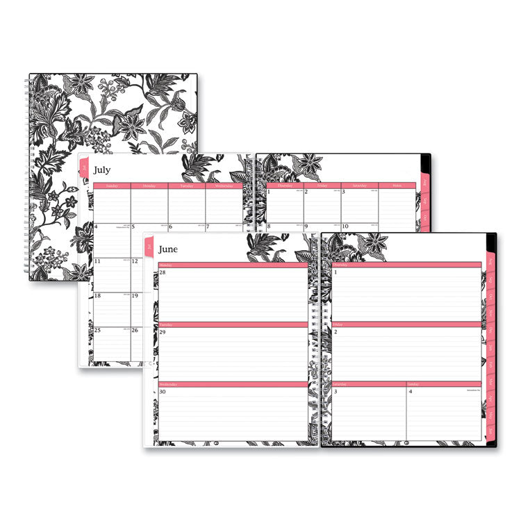 Blue Sky Analeis Create-Your-Own Cover Weekly/Monthly Planner, Floral, 11 x 8.5, White/Black/Coral, 12-Month (July to June): 2025-2026 (BLS130606) Each