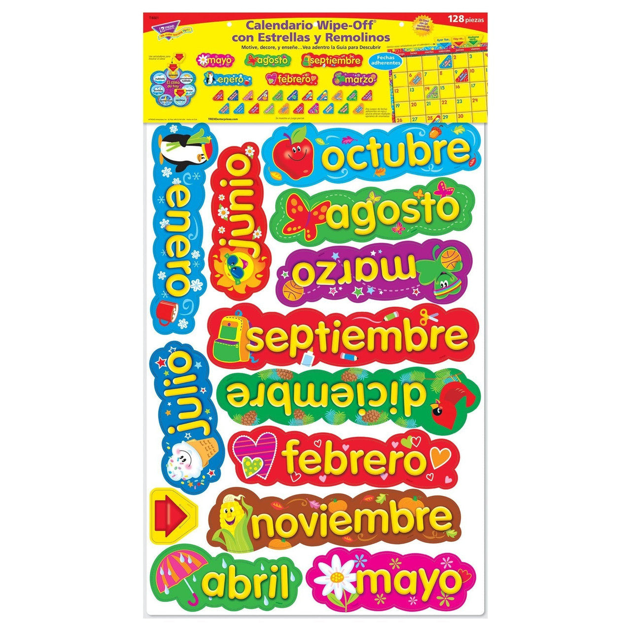 CALENDARIO WIPE-OFF CON ESTRELLAS Y REMOLINOS