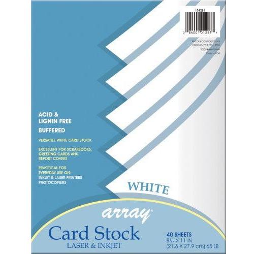 CARD STOCK 8-1/2" X 11" WHITE PQT.40