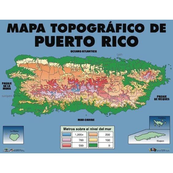 CARTEL MAPA TOPOGRAFICO DE PR