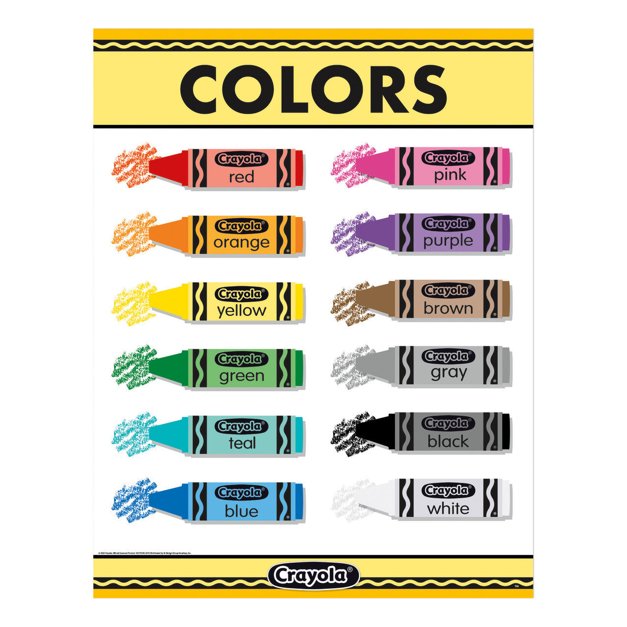 Crayola Colors Chart 17x22