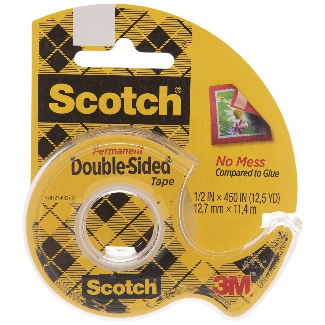 DOUBLE SIDED PERMANET 1/2" W/DISPENCER