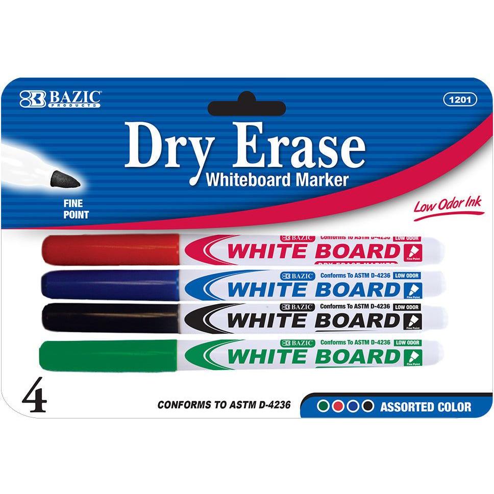 DRY ERASE MARKERS ASST. FINE PQT.4