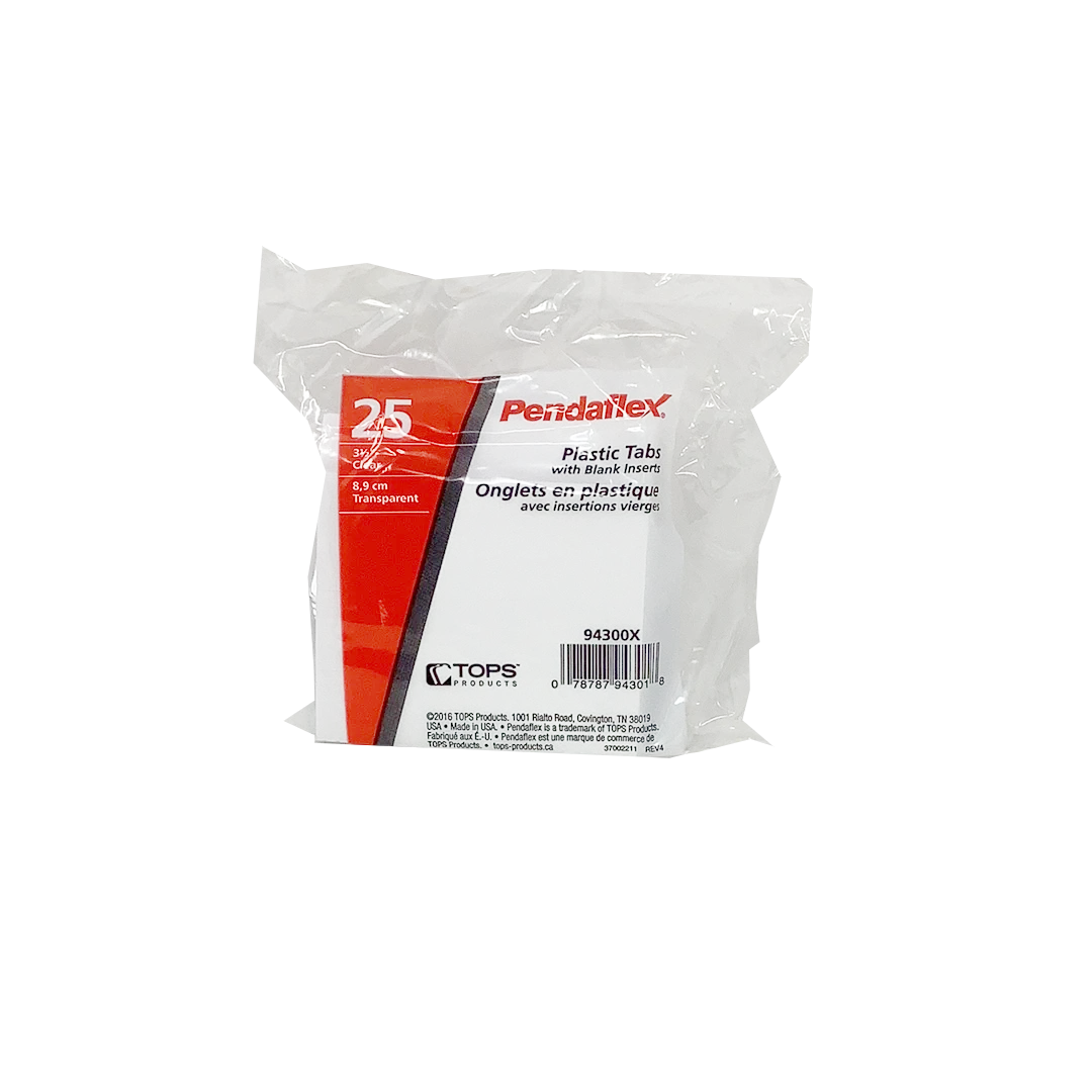 PLASTIC TAB CLEAR 3-1/2" PQ.25