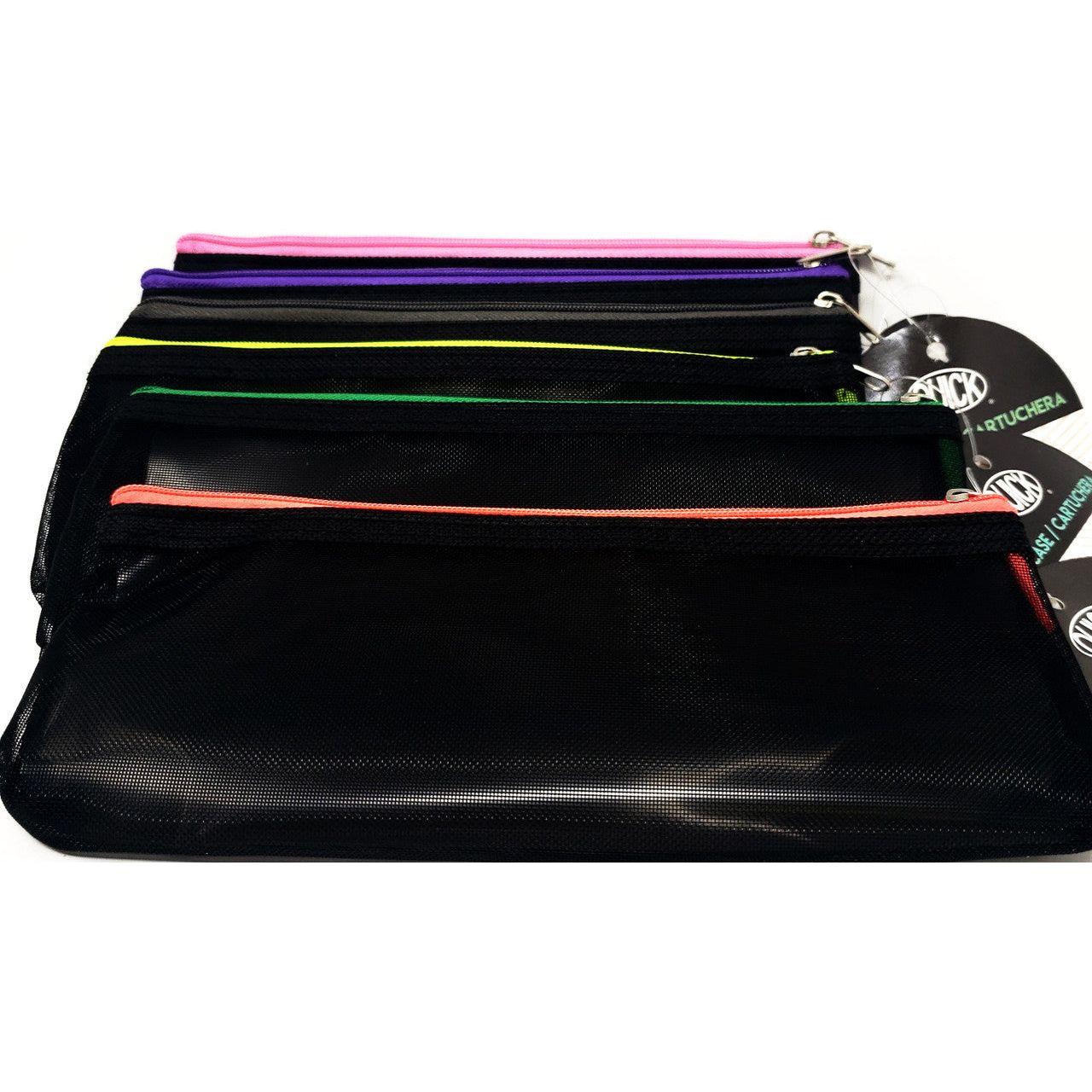 PENCIL POUCH MESH FABRIC #C0308Neon Coral