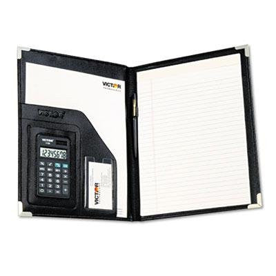 PORTFOLIO PAD HOLDER WITH 8 DIGIT CALCULATOR-BLACK