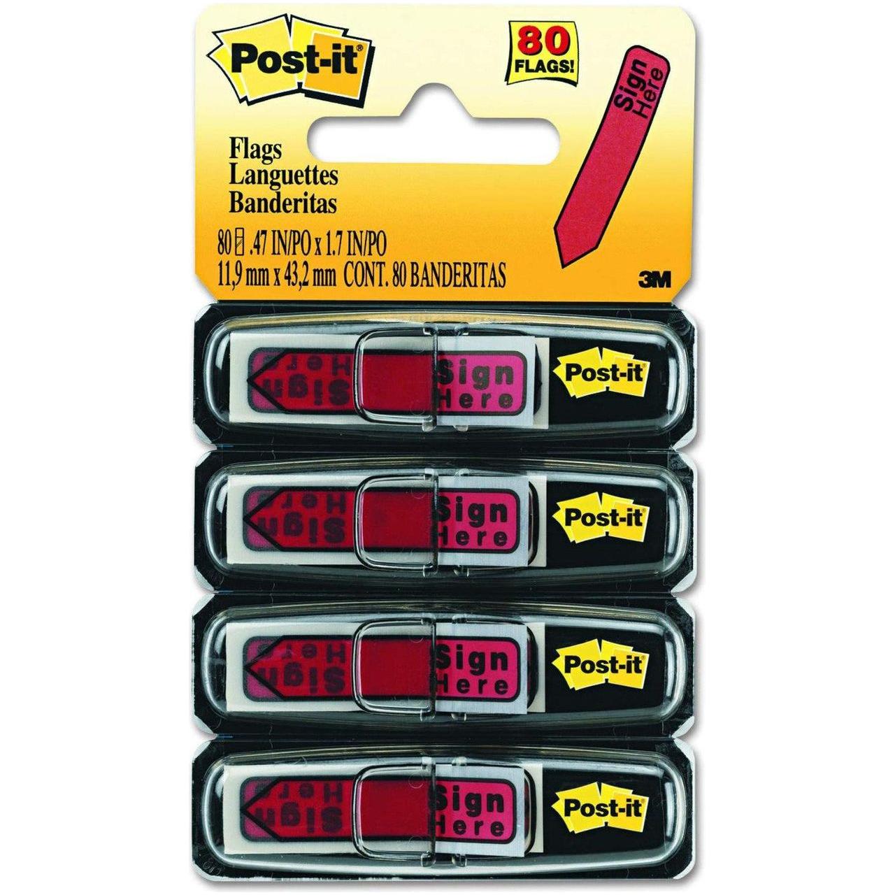 POST IT FLAGS RED SIGN HERE