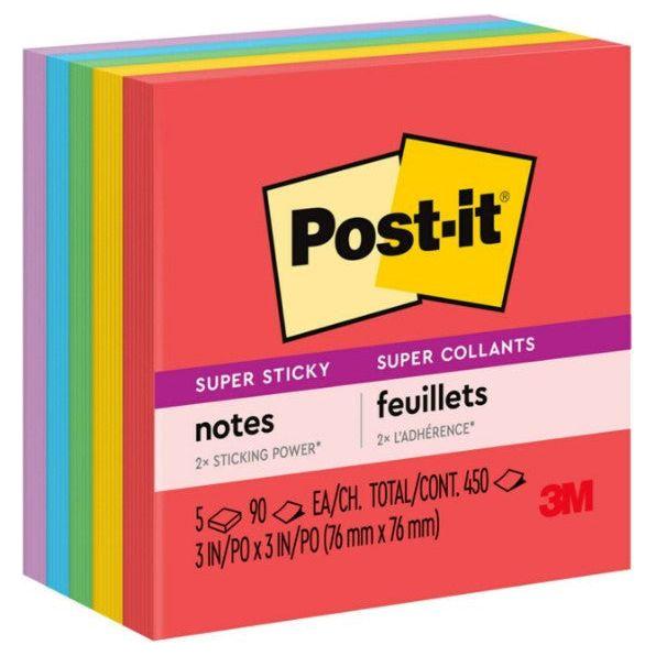 POST IT NOTE 3 X 3 ASST SUPER STICKY 450 HOJAS
