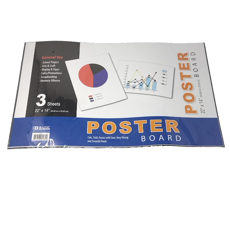 POSTER BOARD WHITE 22" X 14" PQ.3