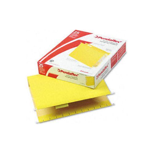 REINFORCED HANGING FOLDERS 2" YELLOW LETTER BOX/25