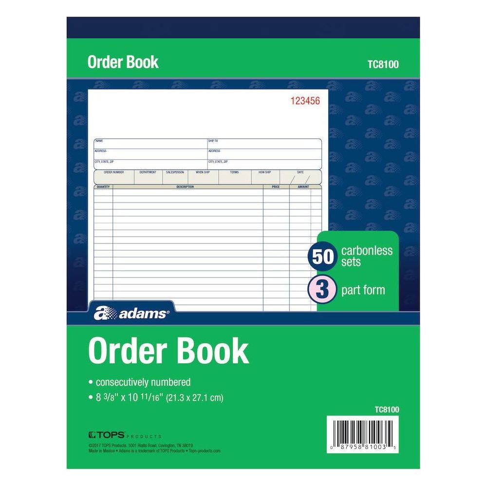 SALES ORDER BOOK NCR 3PT 8" X 10"