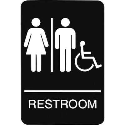 SIGN RESTROOM "WOMEN-MAN-WHEELCHAIR" 6" X 9"