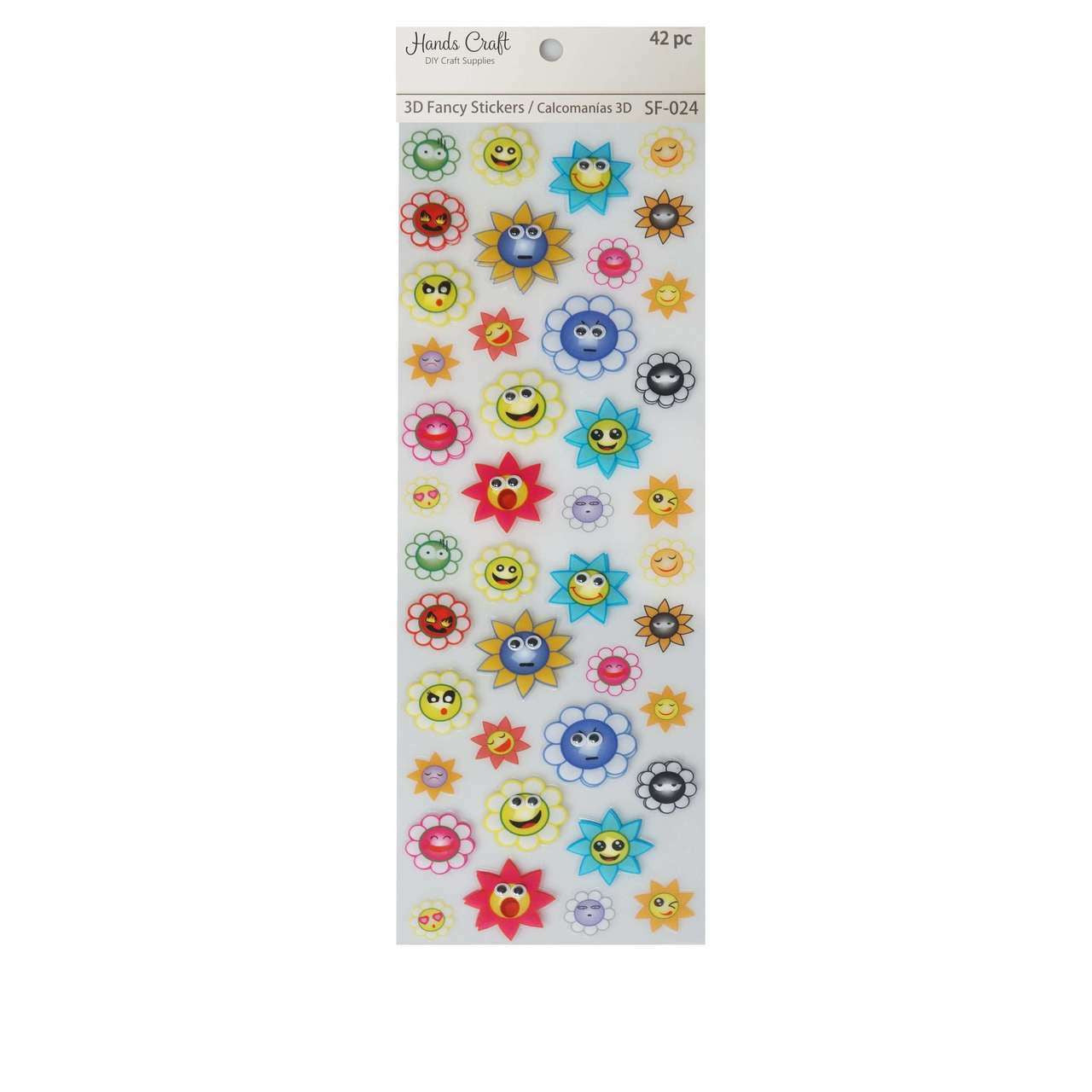 SMILEY FLOWER STICKER 42 PC