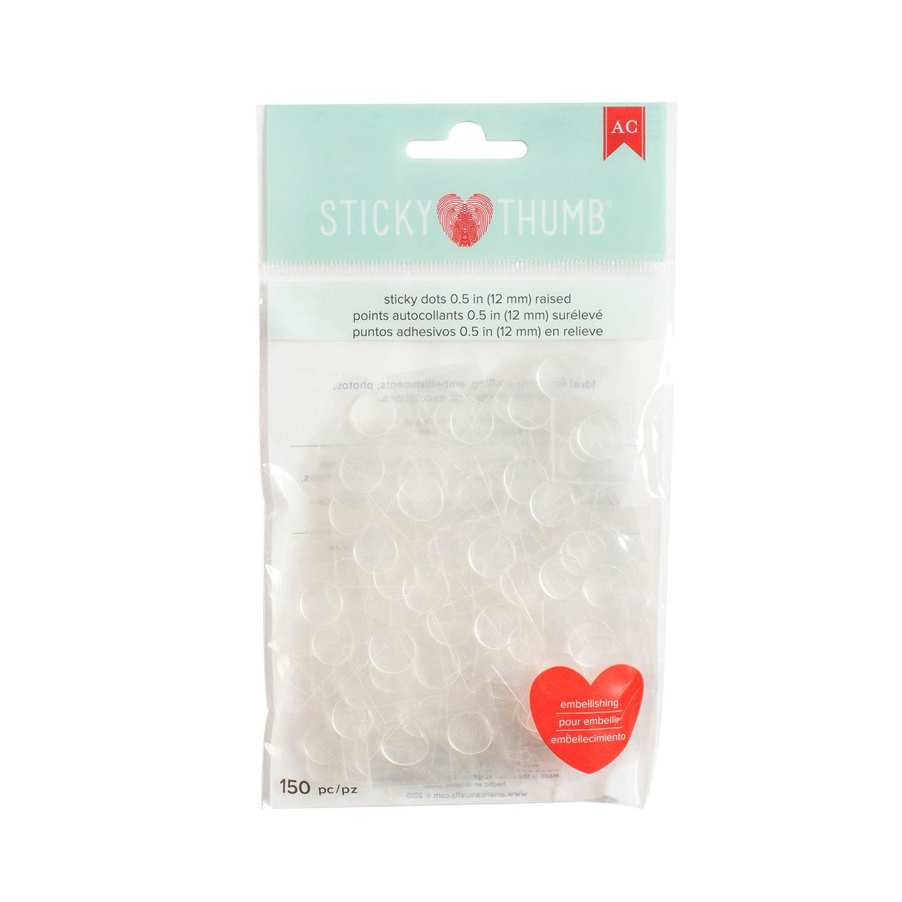 STICKY DOTS TAPES 1/2 IN 150PCS