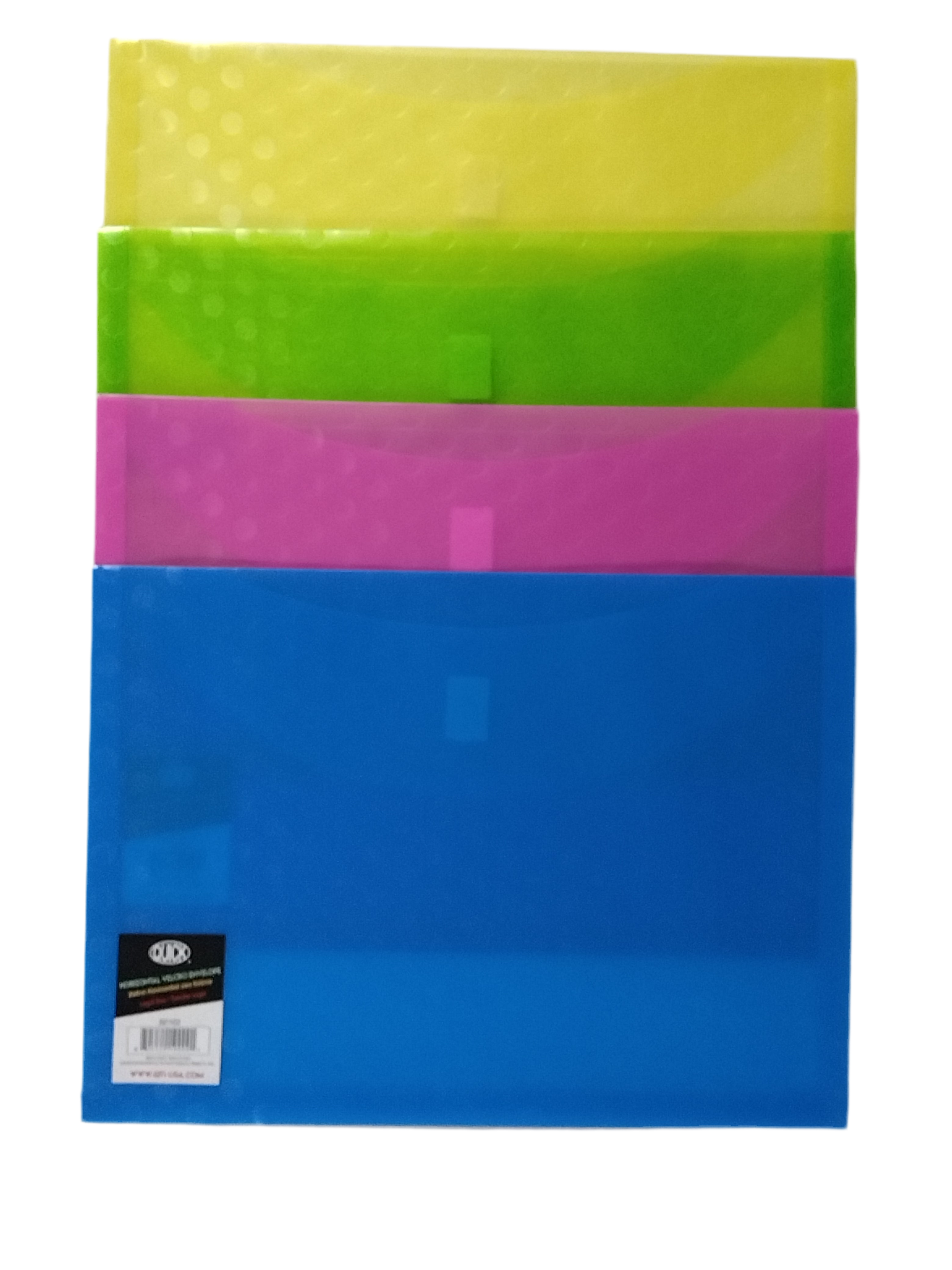 SOBRE PLASTICO LEGAL C/VELCRO OPEN SIDE ASSTYellow
