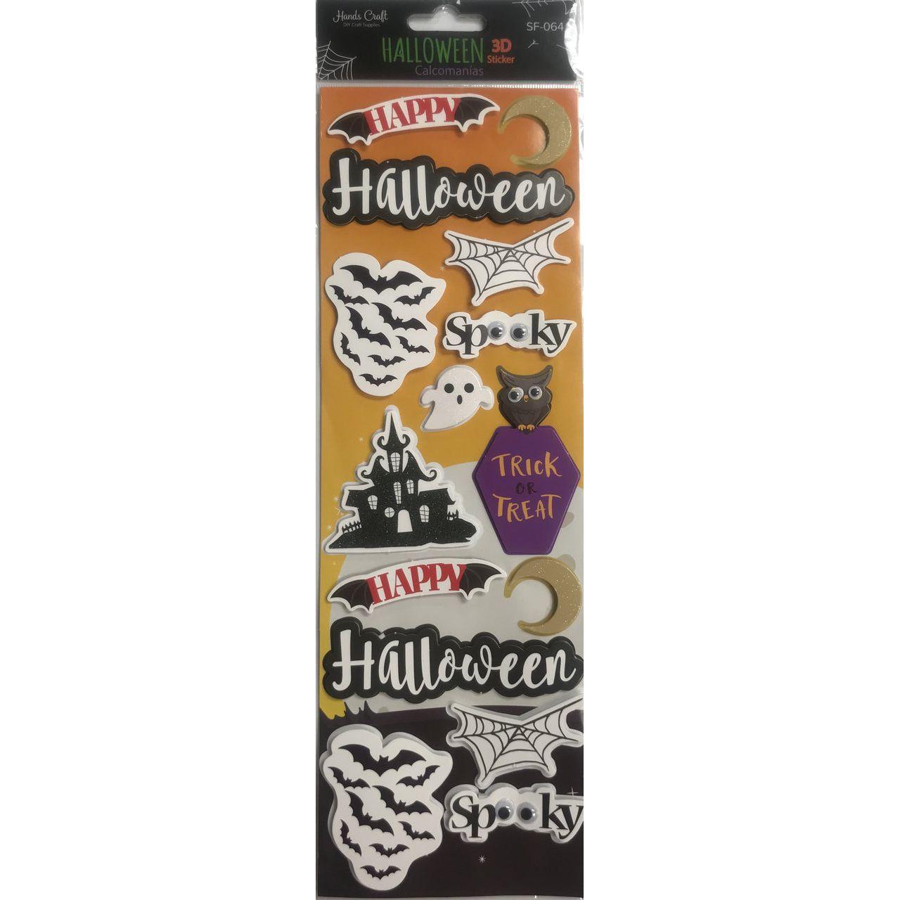 SPOOKY HALLOWEEN 3D STICKER 15 PC