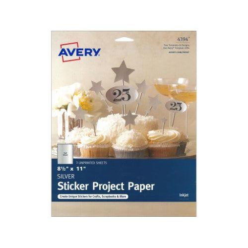 STICKER PROJECT PAPER SILVER 8.2" X 11" 3 SHEET
