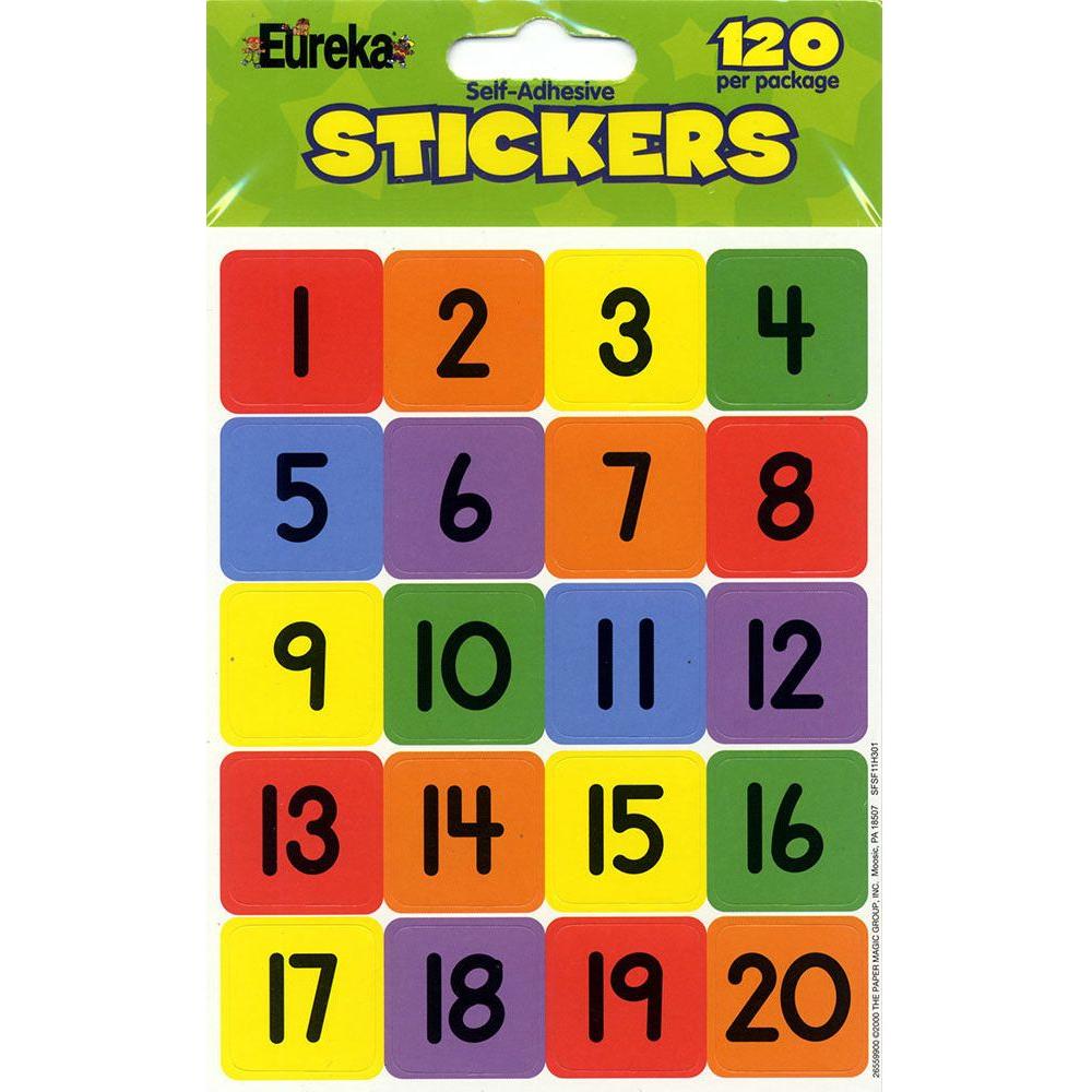 THEME STICKERS NUMBERS 1-20
