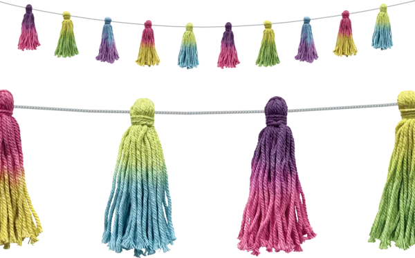 TIE-DYE TASSELS GARLAND 60IN
