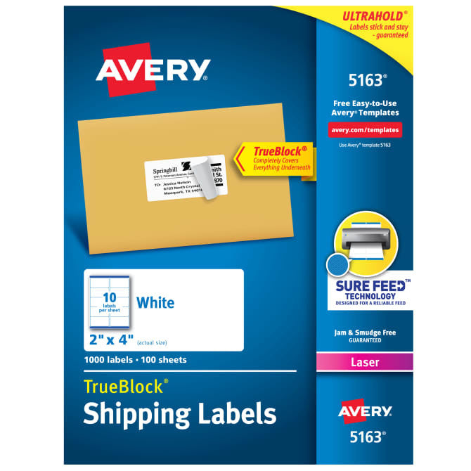 TRUEBLOCK SHIPPING LABELS 2" X 4" PQ.1000