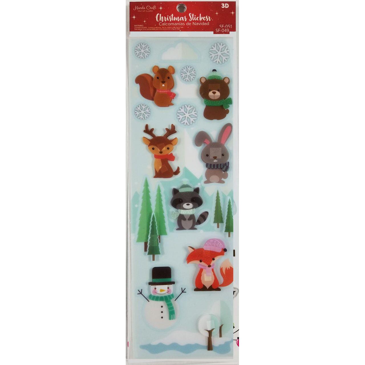 WINTER ANIMAL 3D STICKER 16 PC