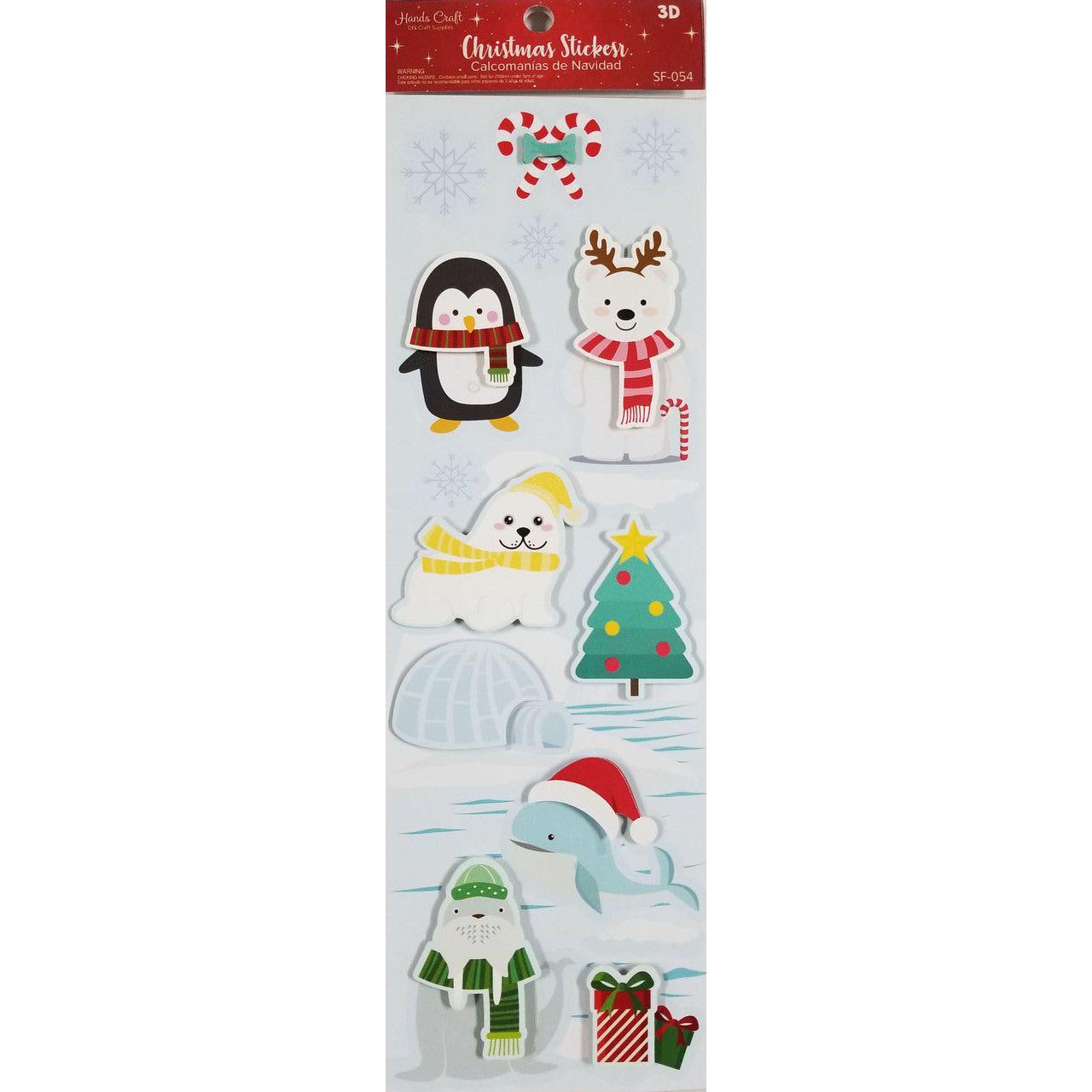 WINTER ANIMAL 3D STICKER 9 PC