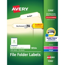 Avery® File Folder Labels - TrueBlock - Sure Feed