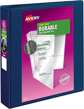 Avery Durable View 3 Ring Binder, 1.5",Blue (AVE 17024)
