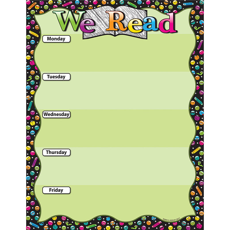 Ashley Dry Erase Emoji Smart Poly Chart, 17" x 22"We Are The World