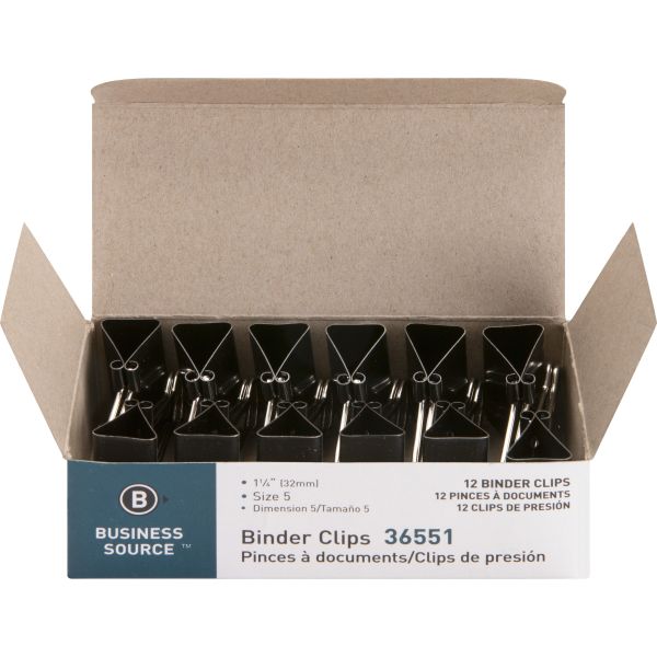 Business Source Binder Clips 1.25" Medium (36551)