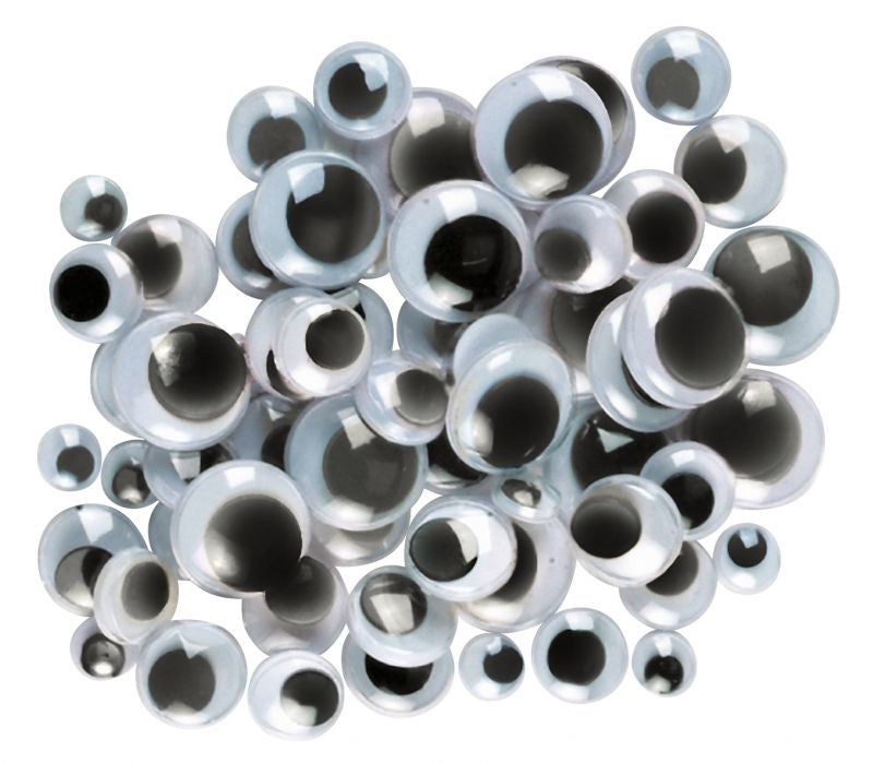 Creativity Street Wiggle Eyes, Black, Asstd Sizes, 100 Count (PAC 3446-02)