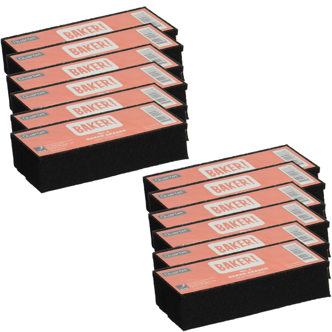 Quartet Premium Felt Chalk Erasers, Pack of 12 (EBA05)