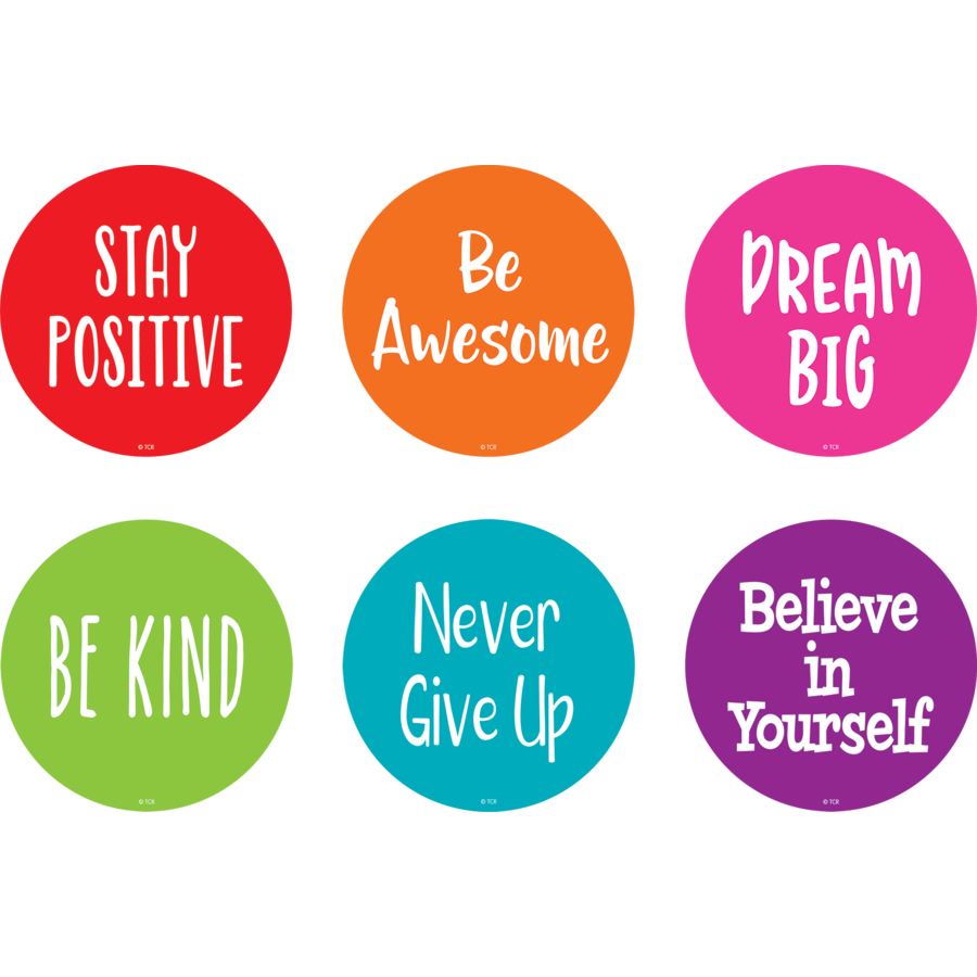 Teacher Created 4" Floor Markers Pack of 12 POSITIVE SAYINGS (77509)