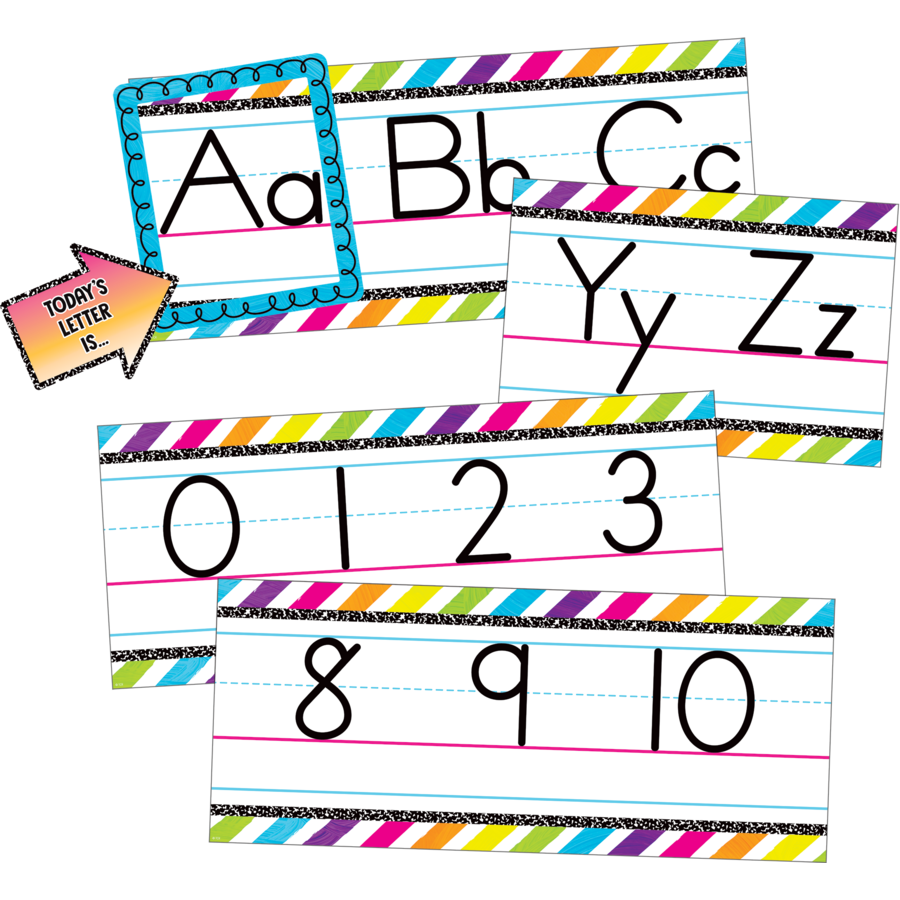 Teacher Created Brights 4Ever Alphabet Line Bulletin Board, 17" x 7", 14 Pieces (TCR 6923)
