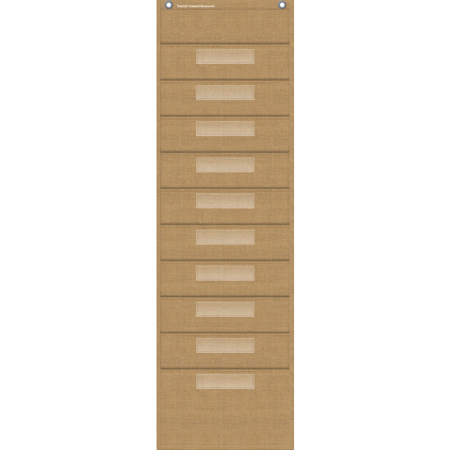 Teacher Created Burlap File Storage Pocket Chart, 10 Pockets (TCR 20840)