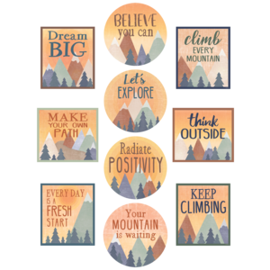 Teacher Created Moving Mountains Positive Sayings Accents, 30 Pieces (TCR 9145)