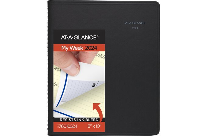 AT-A-GLANCE QuickNotes 2024 Weekly Monthly Appointment Book Planner, Black, Large, 8" x 10"