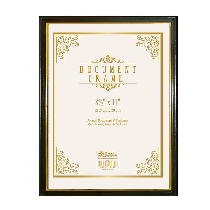 BAZIC 8.5" x 11" DOCUMENT FRAME W/ GOLD BORDER