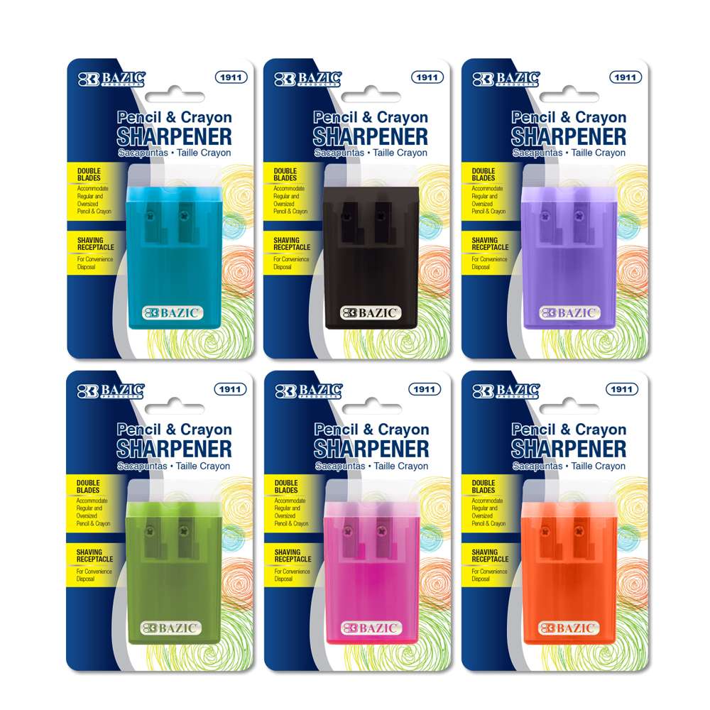 BAZIC Dual Blade Sharpener w/ Lid & Receptacle