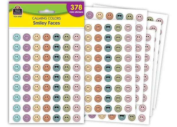 Teacher Created Resources Calming Colors Smiley Faces Mini Stickers (TCR 6987)