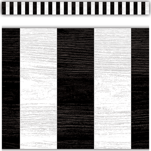 Teacher Created Resources Modern Farmhouse Black Stripes Straight Border Trim (TCR 8512)